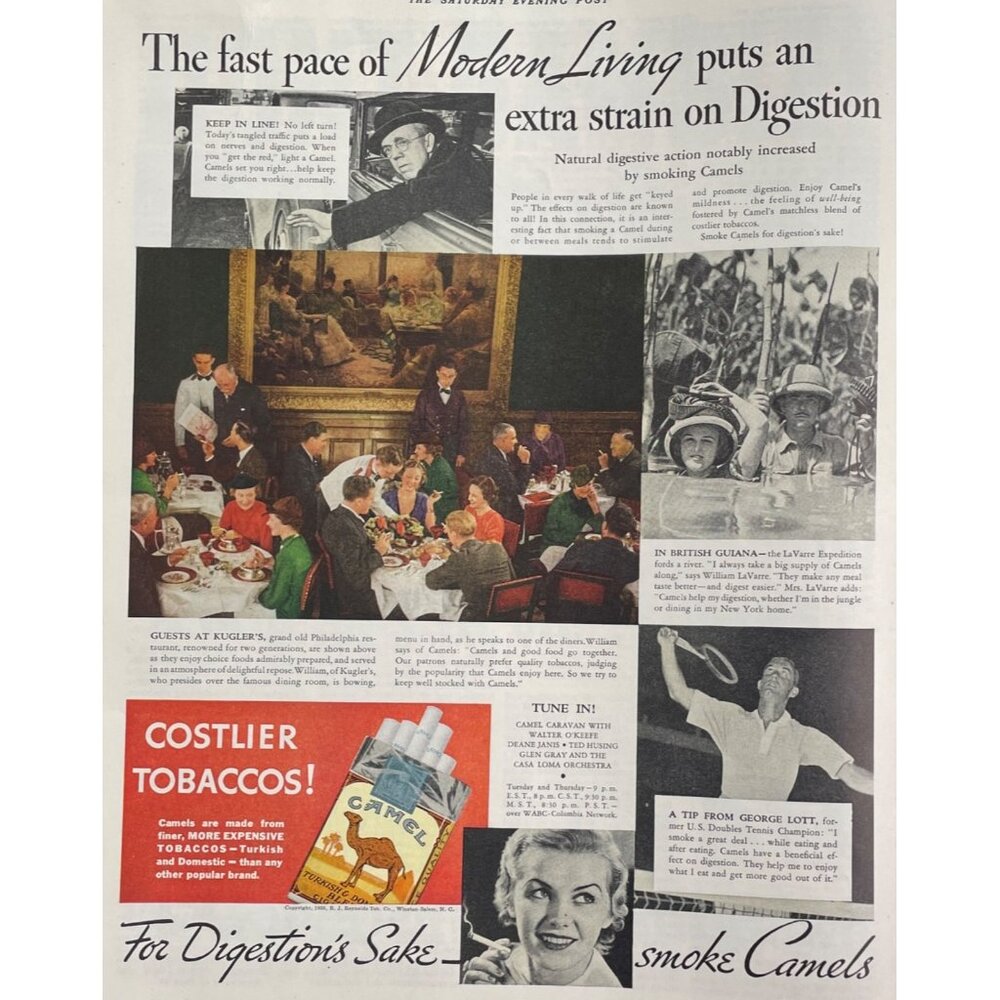 Camel Cigarettes Vintage Print Ad 1936 Winston-Salem NC u George Lott